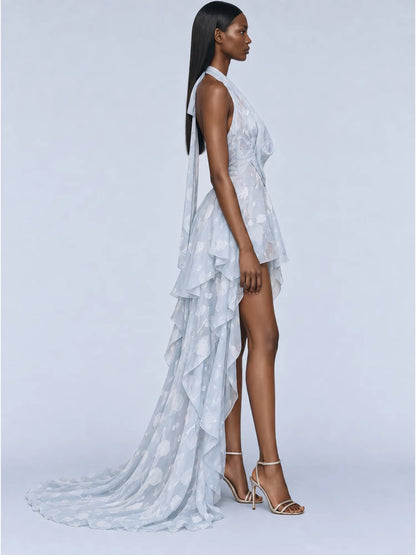 Seren Asymmetric Draped Maxi Dress