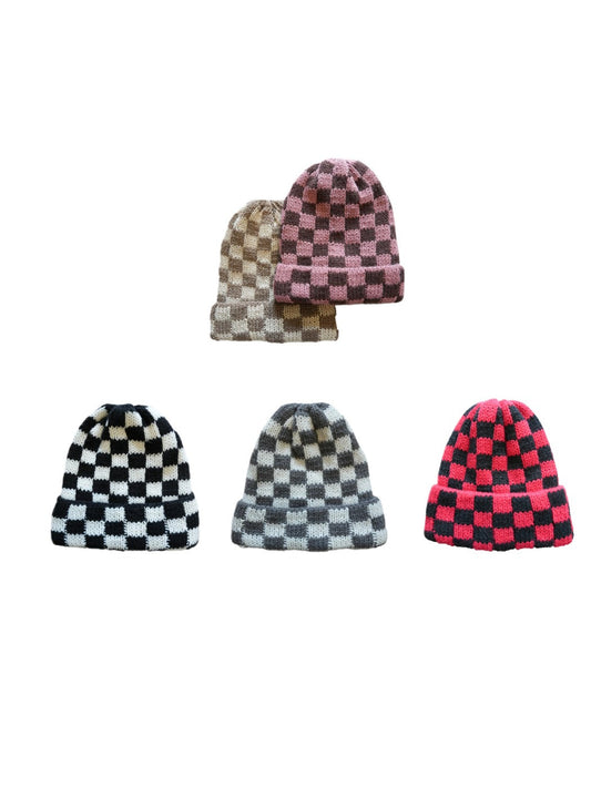 Haila - Winter Checkered Knitted Beanie