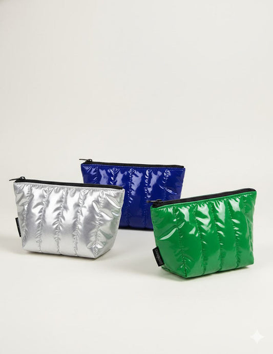 Simple Puffer Solid Color Cosmetic Bag