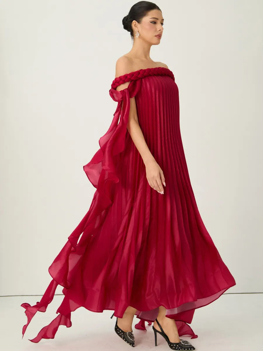 Rosalie Off-Shoulder Braided Maxi Dress