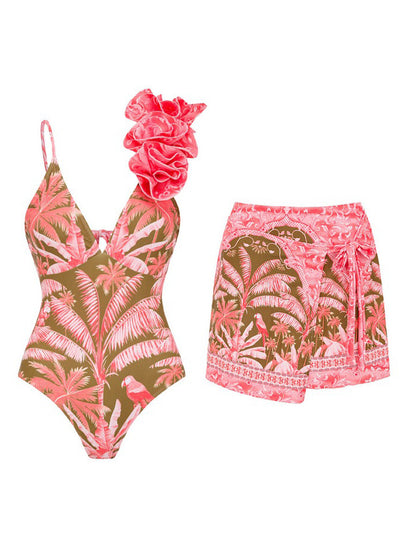 Aurelia Printed Sexy Swimsuit Set