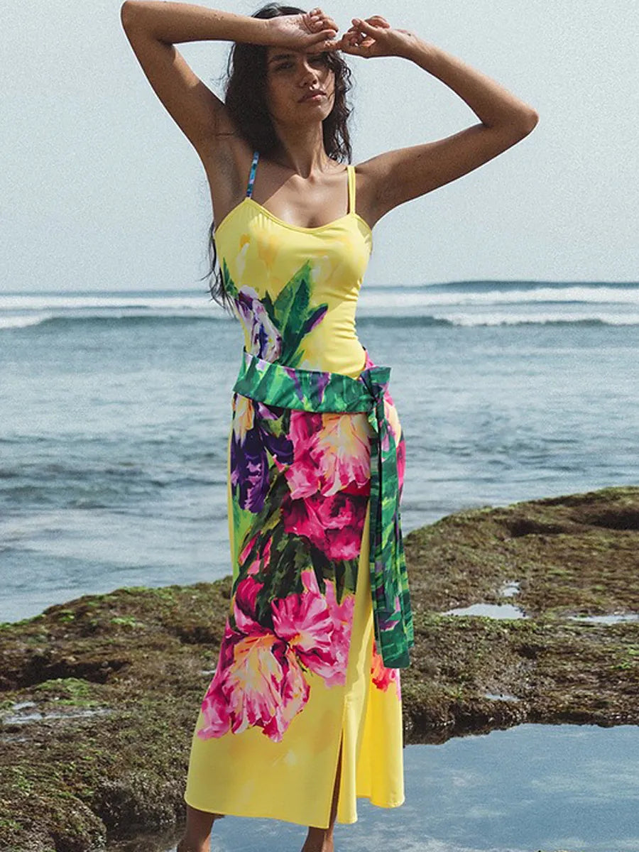 Phoebe Floral Tie-Up Swimsuit Set