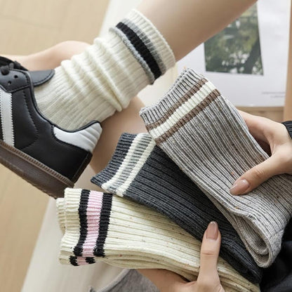 Minimalist Striped Color Block Crew Socks