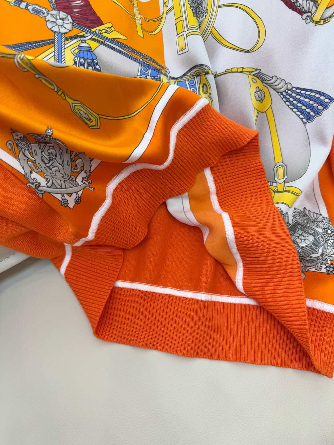 Hm Long Sleeve Knit Sweater Orange Silk