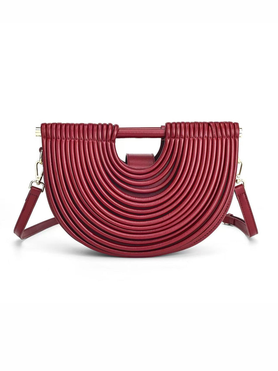Raquel Semicircular Woven Bamboo Bag