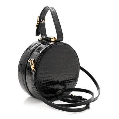 Crocodile Petite Boite Chapeau Black