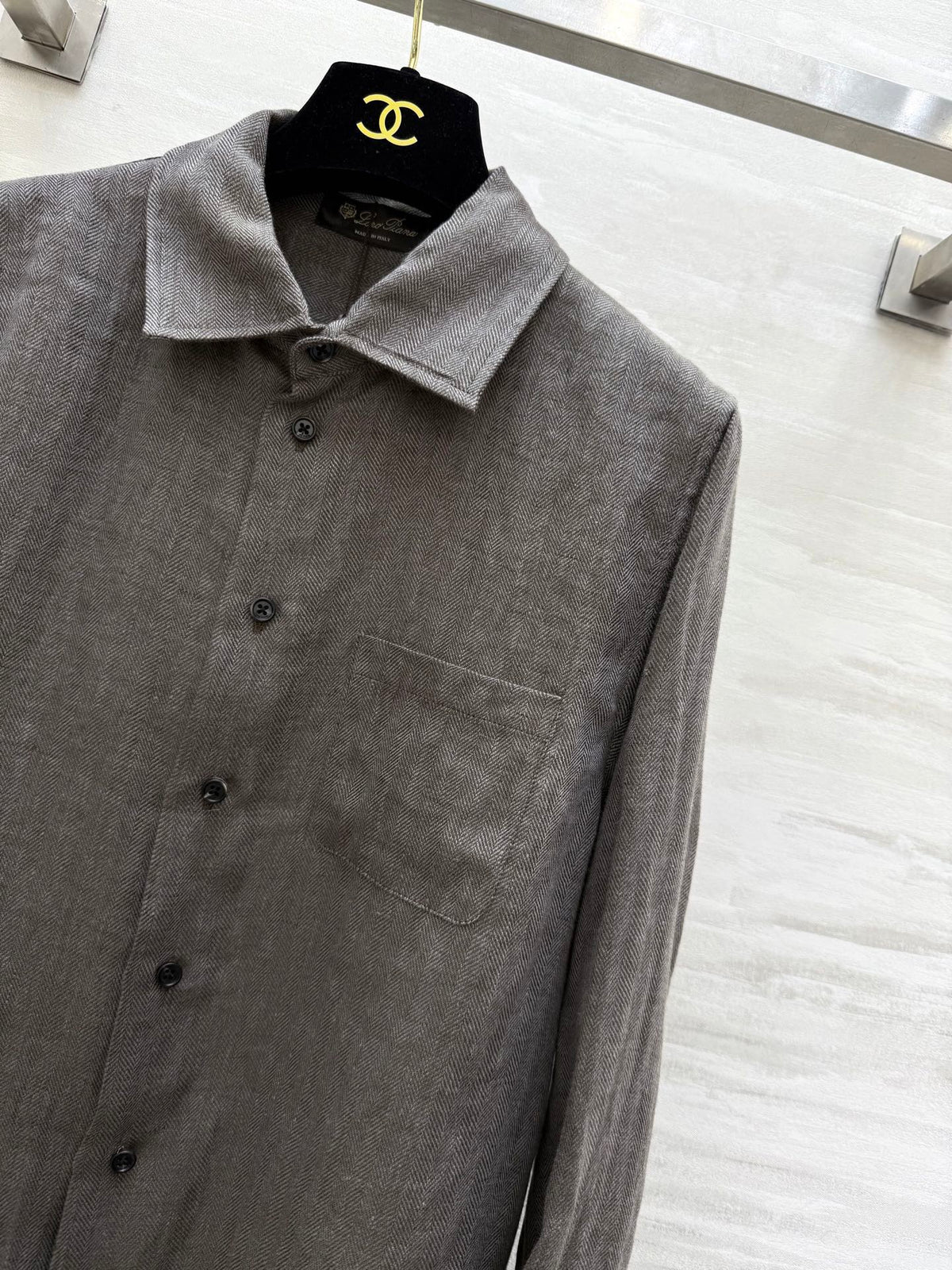 LP Vintage Herringbone Shirt Linen 346548