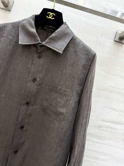 LP Vintage Herringbone Shirt Linen 346548