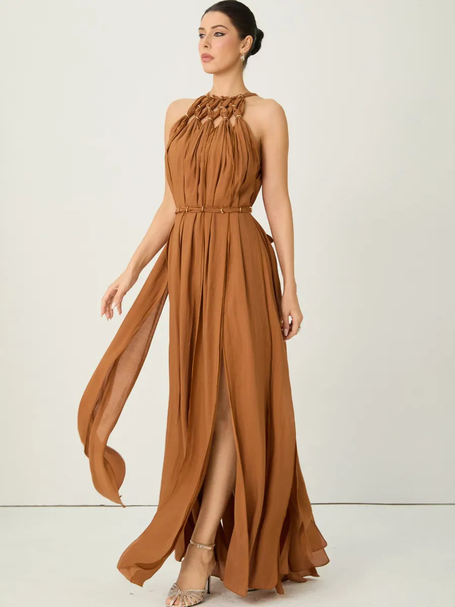 Valentina Knotted Draped Maxi Dress