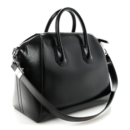 Shiny Lord Calfskin Medium Antigona Black