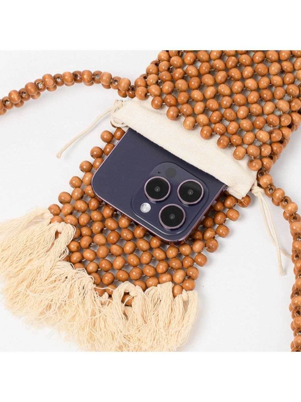 Cosbai - Beaded Woven Mini Crossbody Bag - Boho &amp; Charm