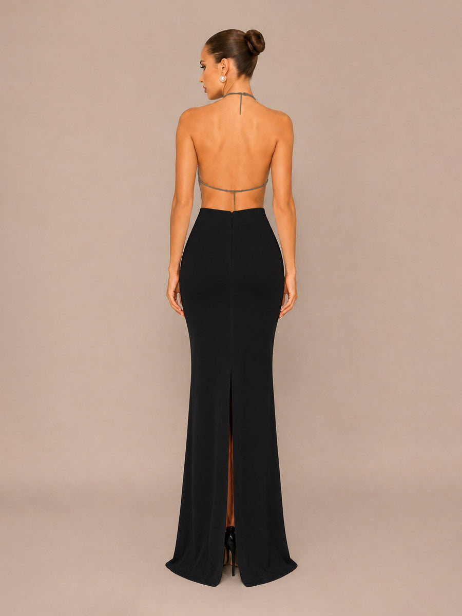 Olena Woven Halter Neck Two-Piece Set with Tassels