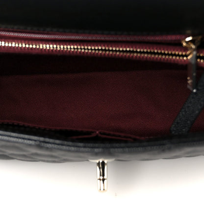 Caviar Quilted Small Coco Handle Flap Black