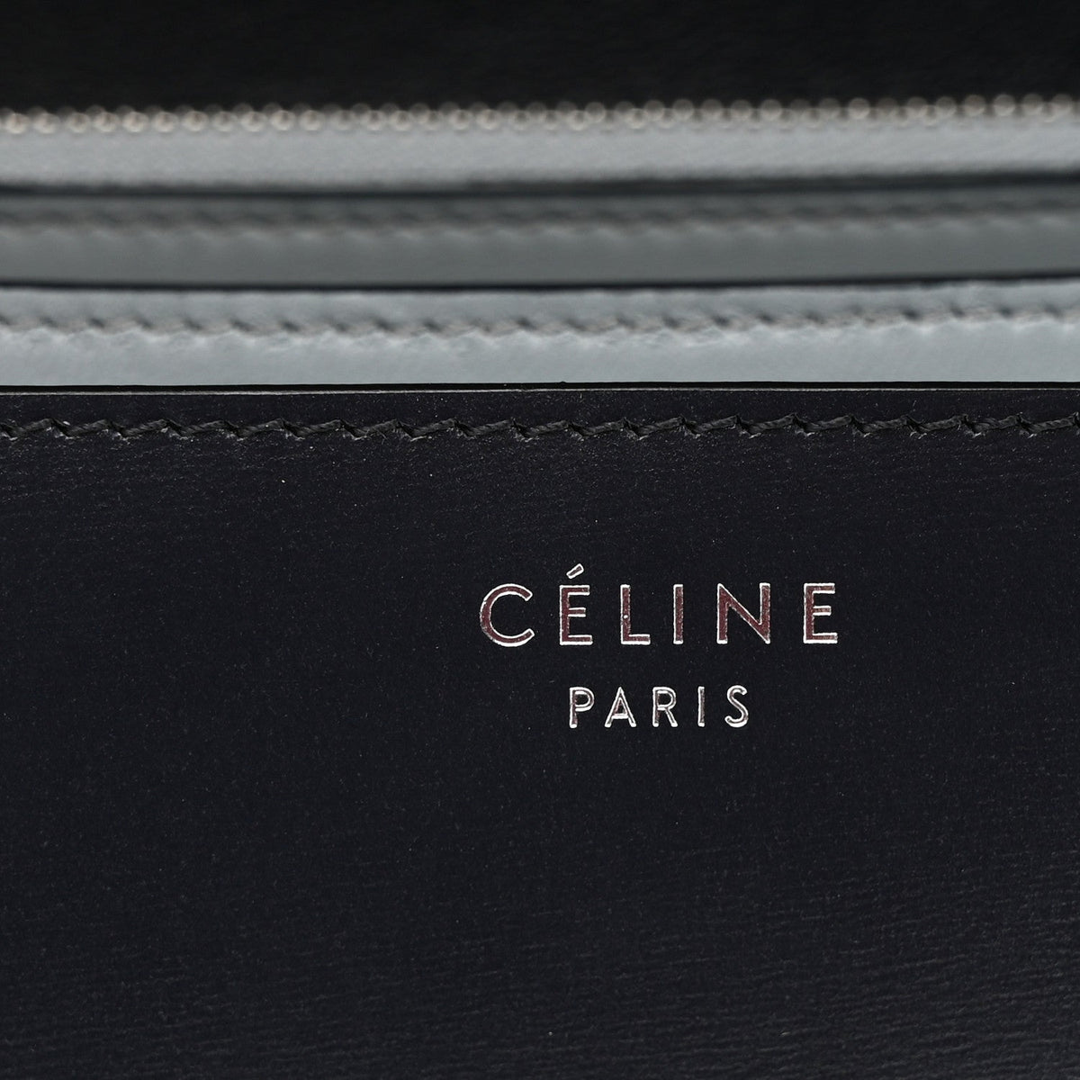 Box Calfskin Medium Classic Box Flap Bag Navy Light Blue