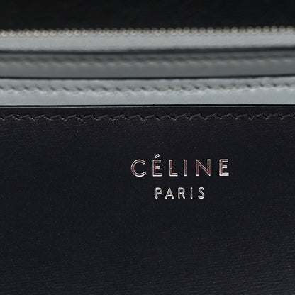 Box Calfskin Medium Classic Box Flap Bag Navy Light Blue
