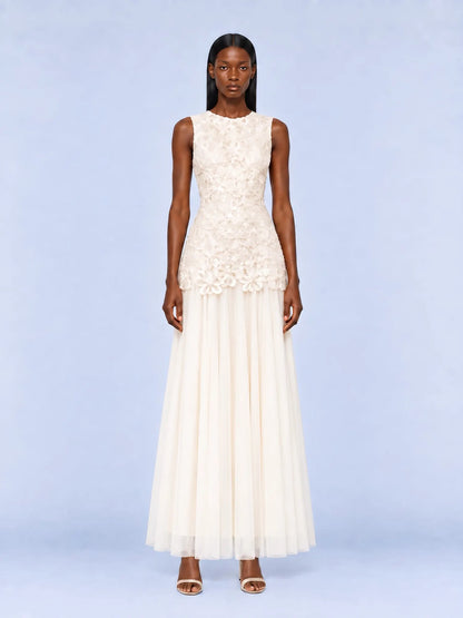 Emma Openwork Lace Crochet Mesh Maxi Dress