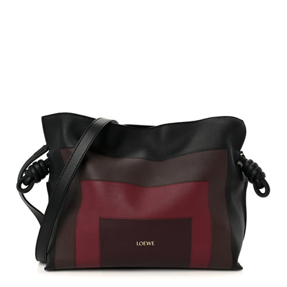 x Albers Nappa Calfskin Medium Flamenco Clutch Black Burgundy