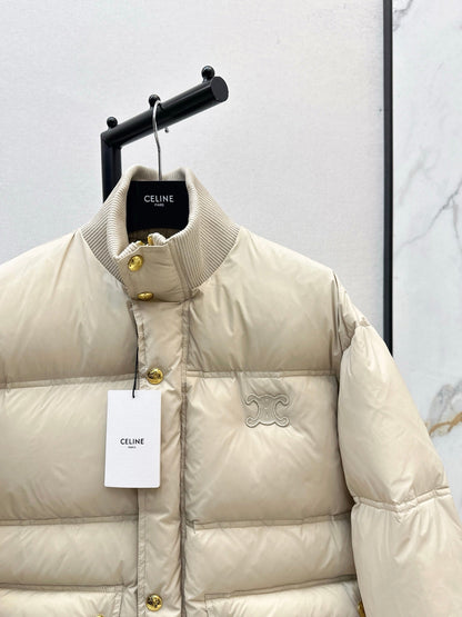 CE 25Ss Stand Collar Puffer Nylon Down Jacket