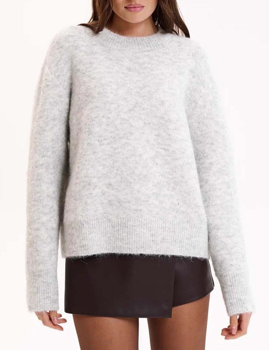 Winter Crew Neck Long Sleeve Pullover Knit Sweater