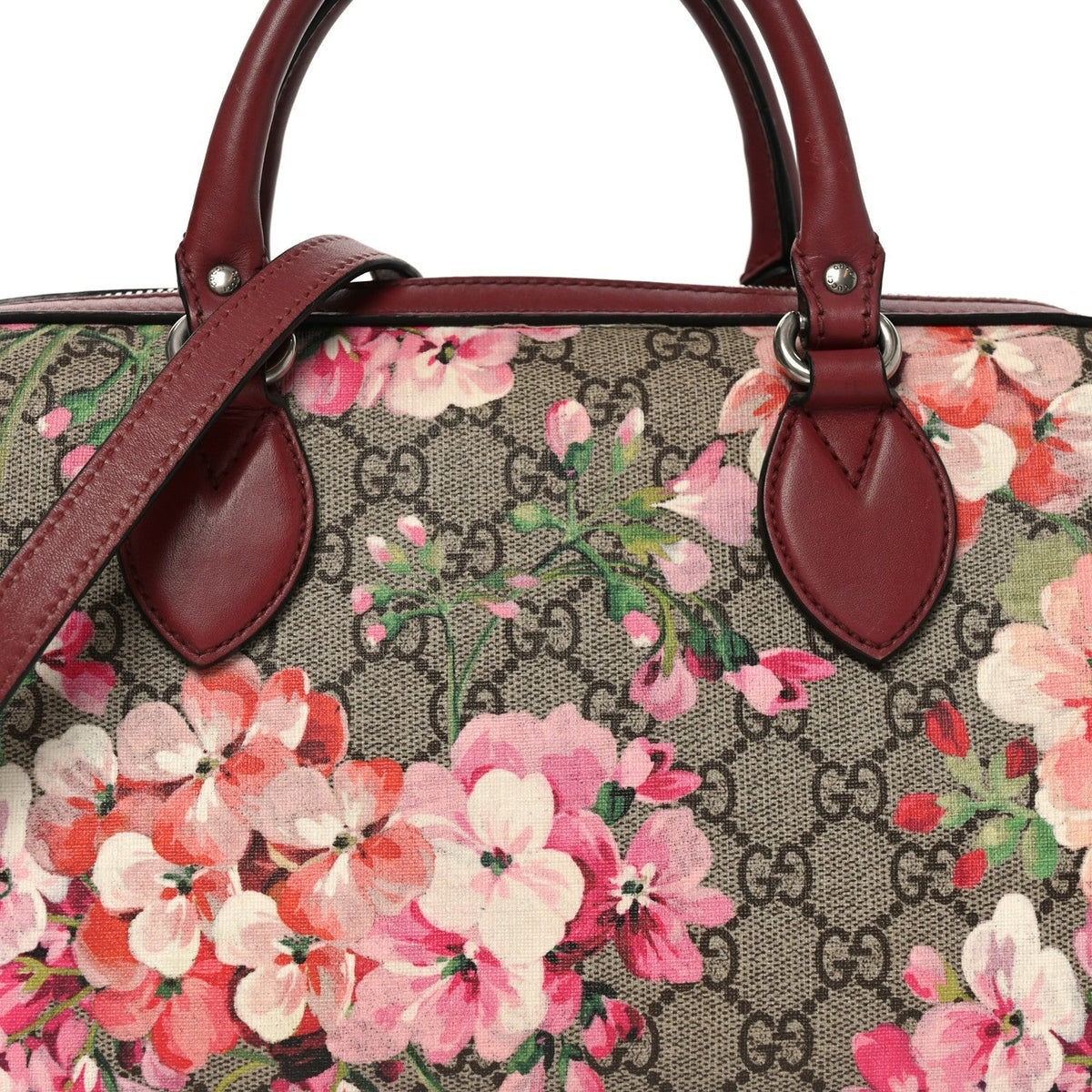 GG Supreme Monogram Blooms Small Boston Beige Multicolor Dry Rose