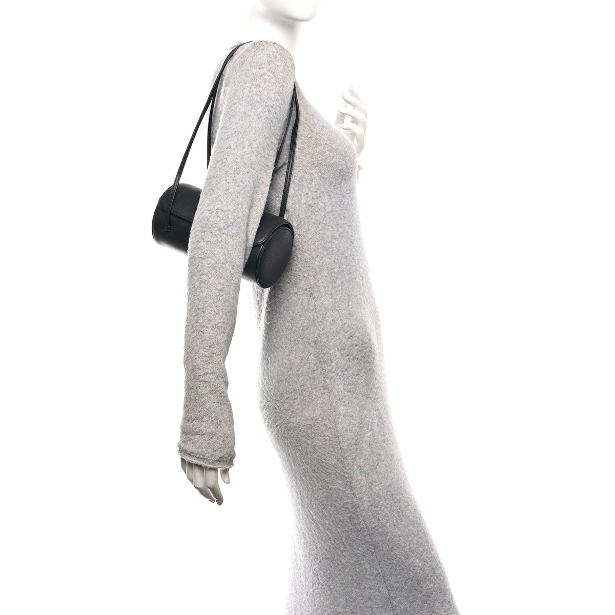 Shiny Caviar Preppy Coco Small Bowling Bag Black