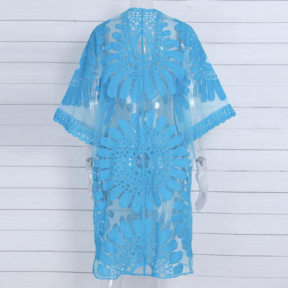 2018 New  Arrival Sun Flower Tassel Bikini Blouse