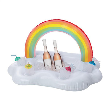 Rainbow Inflatable Floating Wine Serve Swimming Toy