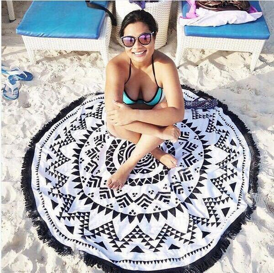 Hot Sale Tassel Beach Towel Sun Shawl Variety Scarf Yoga Cushion Mat