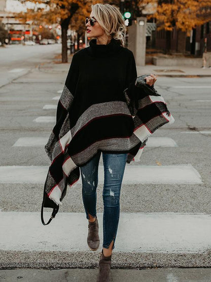 Fashion High-Neck Knitting Sweater Cover-Ups Tops