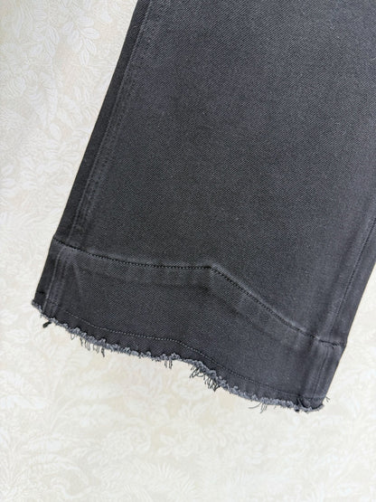 CC 26s Frayed Straight Leg Jeans Black Cotton 352015