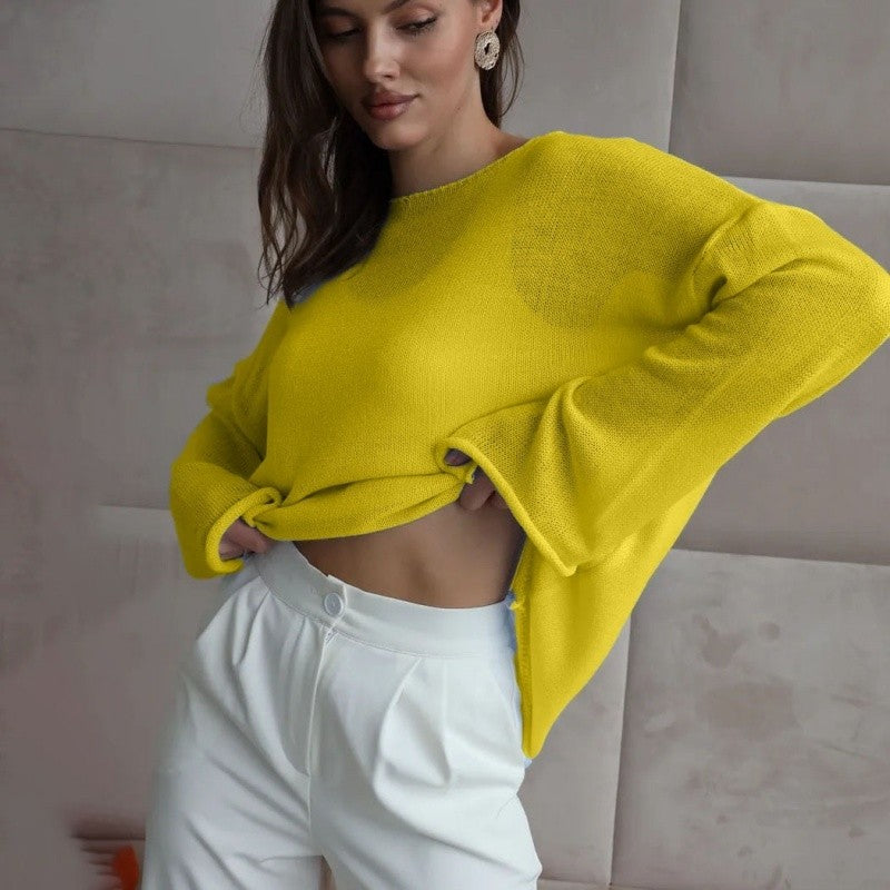 Sheer Knit Bell Sleeve T-Shirt