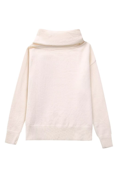Off-shoulder Casual Loose Knit Sweater