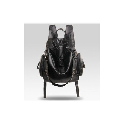 Plain Large Capacity Riveted Shoulders Bag