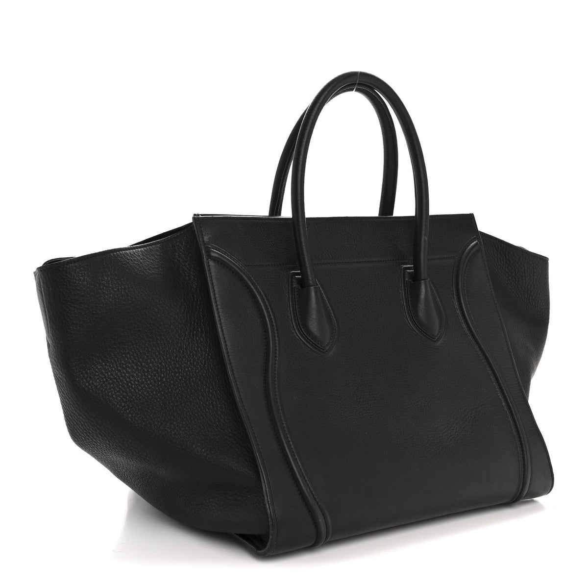 Grained Calfskin Medium Phantom Luggage Black