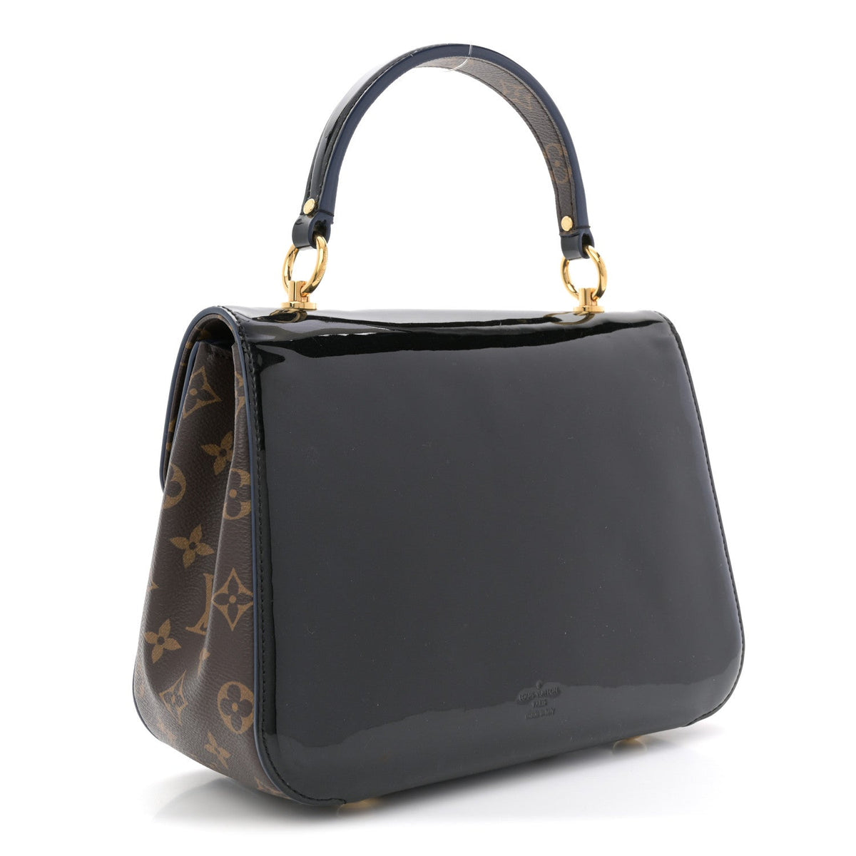 Patent Calfskin Monogram Cherrywood PM Black