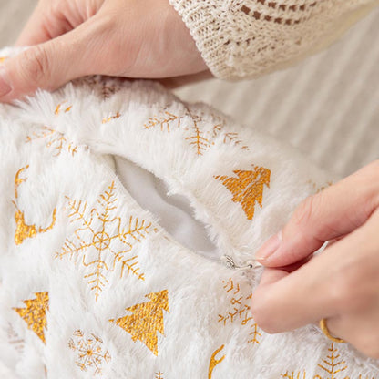 Soft Plush Christmas Snowflake Square Pillow Covers