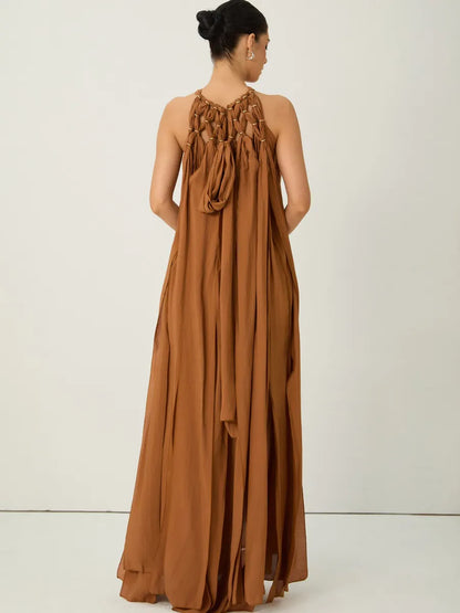 Valentina Knotted Draped Maxi Dress