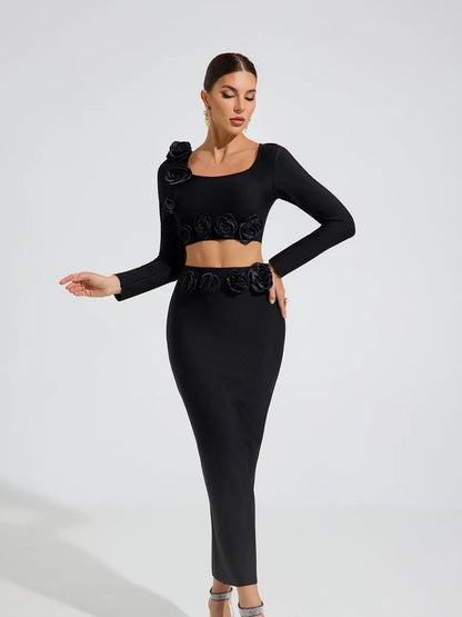 Giana Noir Rose Two Piece Set