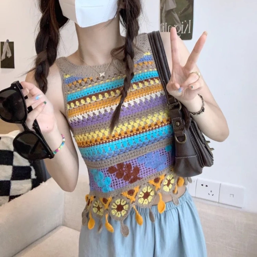Vesty - Boho Colorblock Knit Vest- Comfortable &amp; Fit
