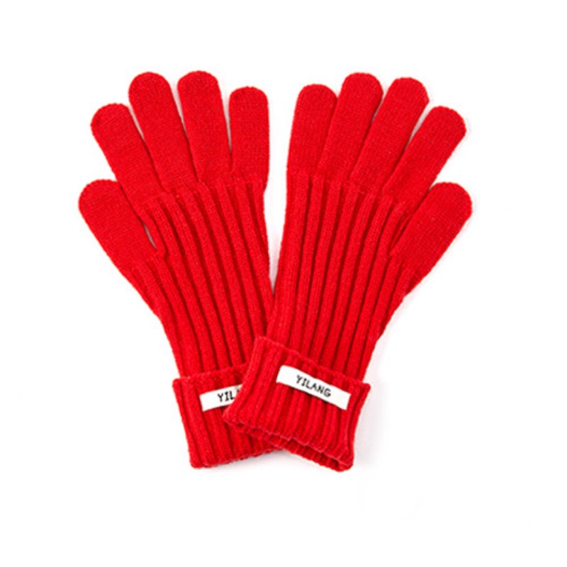 Simple Solid Color Knit Touchable Gloves