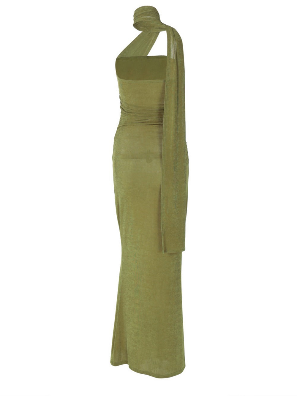 Vyxaris Strapless Ruched Draped Maxi Dress