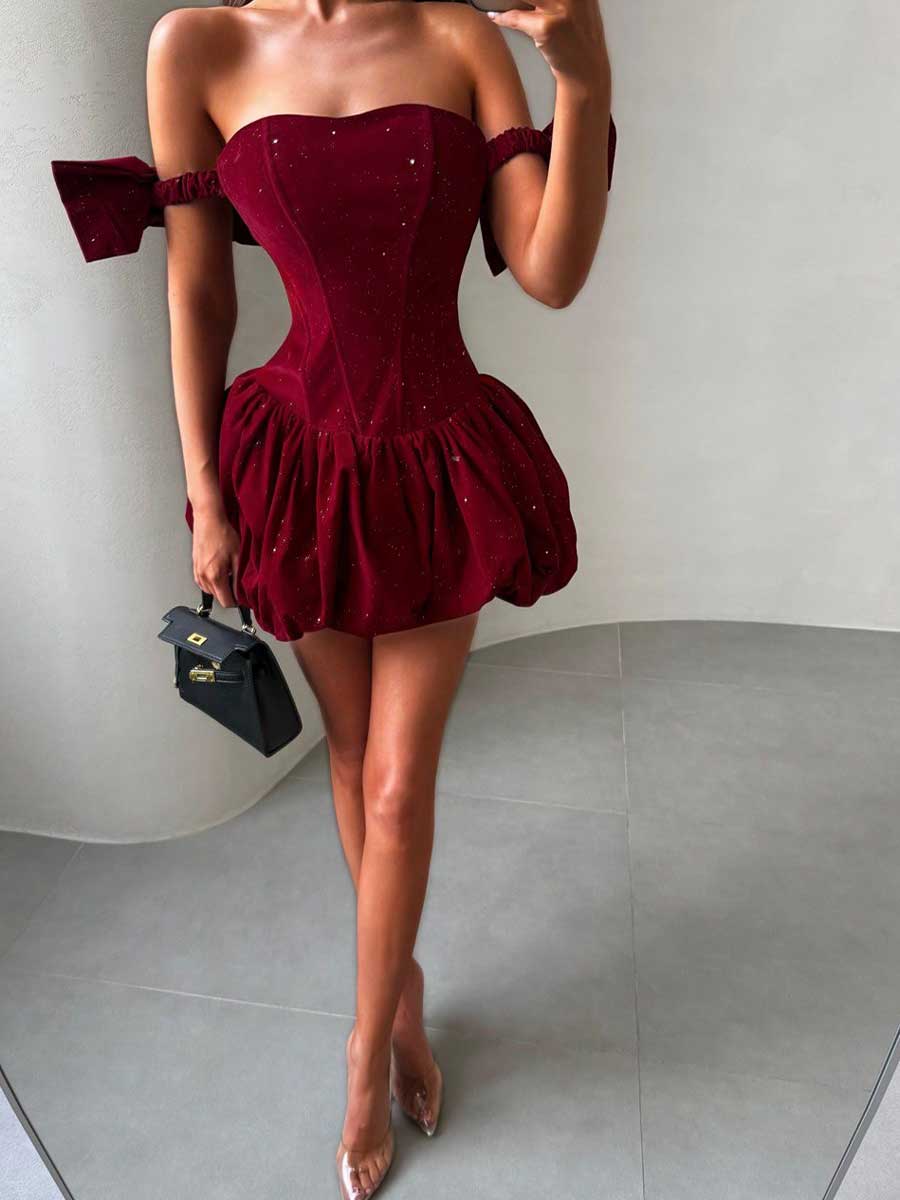 Ariadne Strapless Puffy Mini Dress