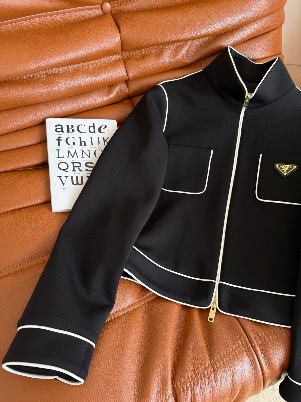 Prada 2025 Jacket Black mix White Cotton Acetate