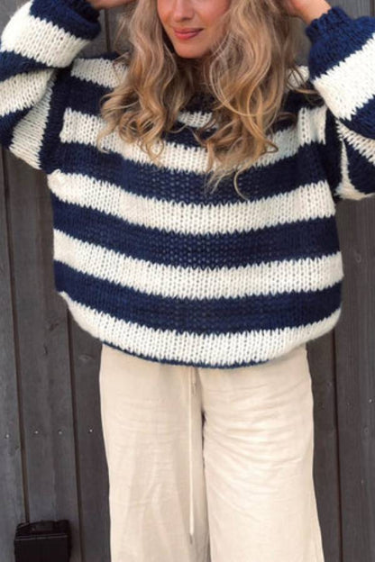 Cotton Candy Navy Stripe Knit Jumper
