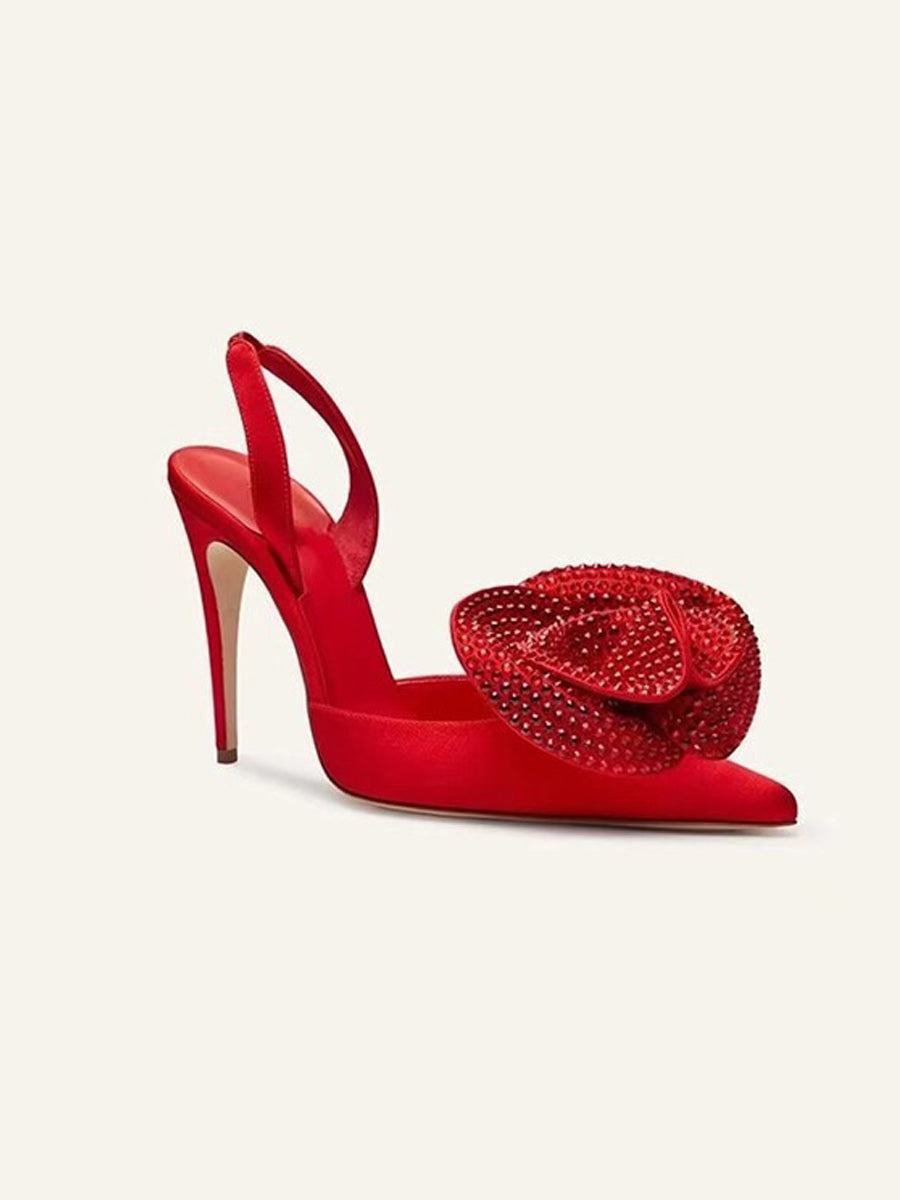 Georgia Pointed-Toe Rhinestone High Heels