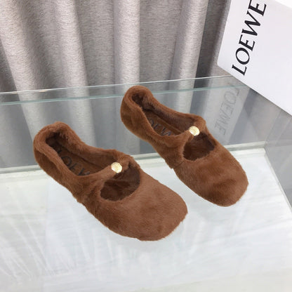 Loewe 2026 Ballet Flat Brown in Wool 597432