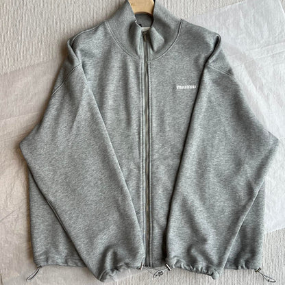 Miu Miu 25 Jacket Grey Wool Mix Cotton