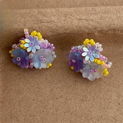 Earwish - Floral Hydrangea Earrings - Sweet &amp; Colorful