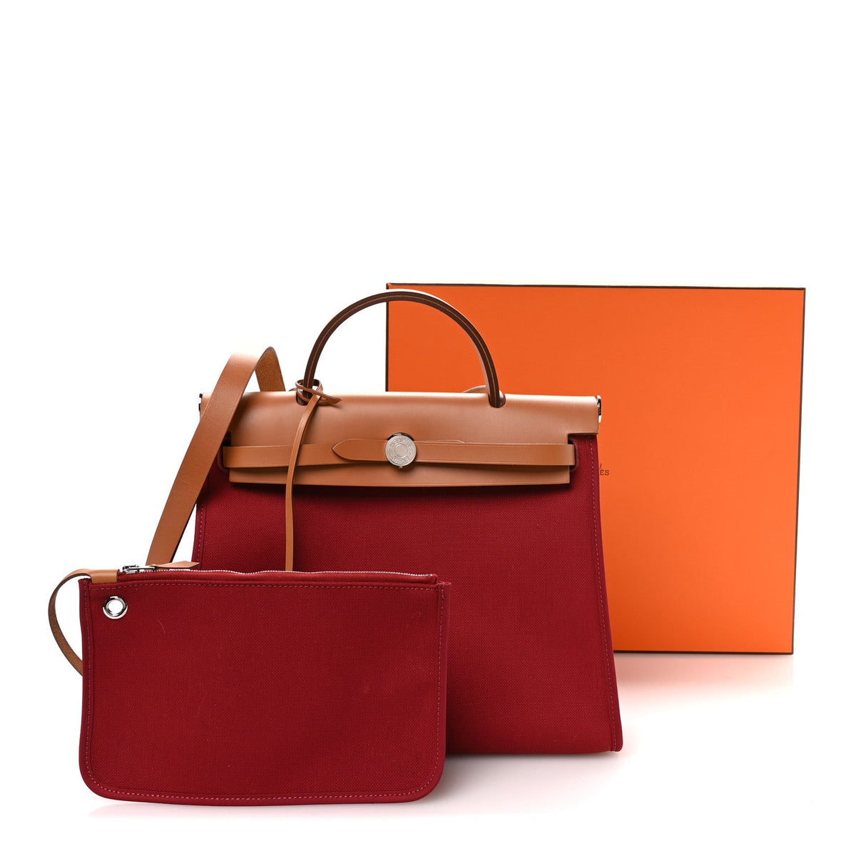 Vache Hunter Toile Herbag Zip 31 PM Rouge Grenat Natural