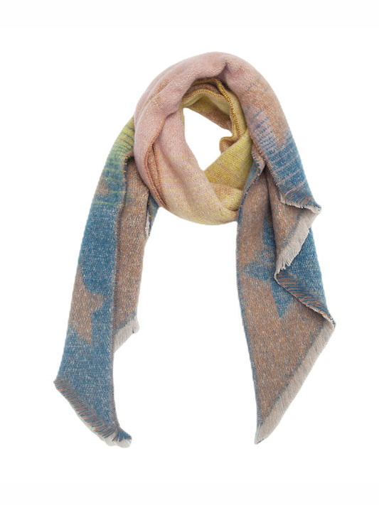 Fringed Keep Warm Plaid Shawl&Scarf